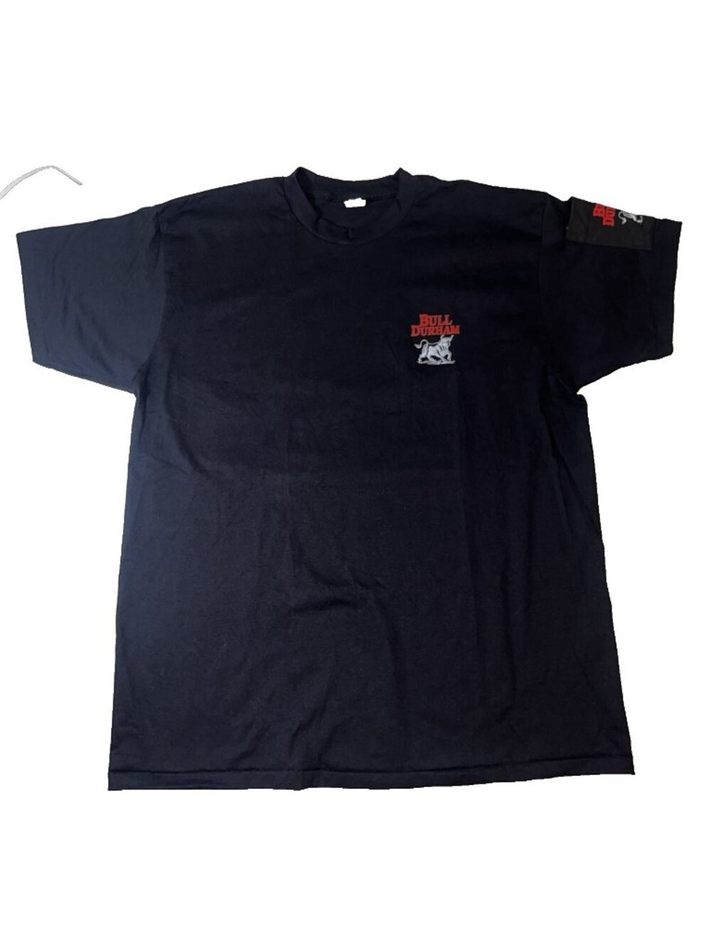VINTAGE Bull Durham Shirt Mens XL Black Tobacco Pocket Movie Promo 80s